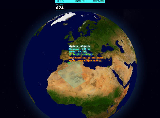 MapTap: Ваш новий Geography Wordle 5 MapTap: Ваш новий Geography Wordle 5